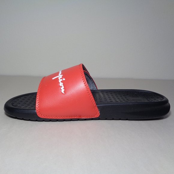 Champion Size 13 M LOGO SLIDE Red Black Sandals New Men\'s Shoes main image 12
